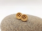 Preview: Rustikale Natur Holz Knopf Ohrstecker Button Roh